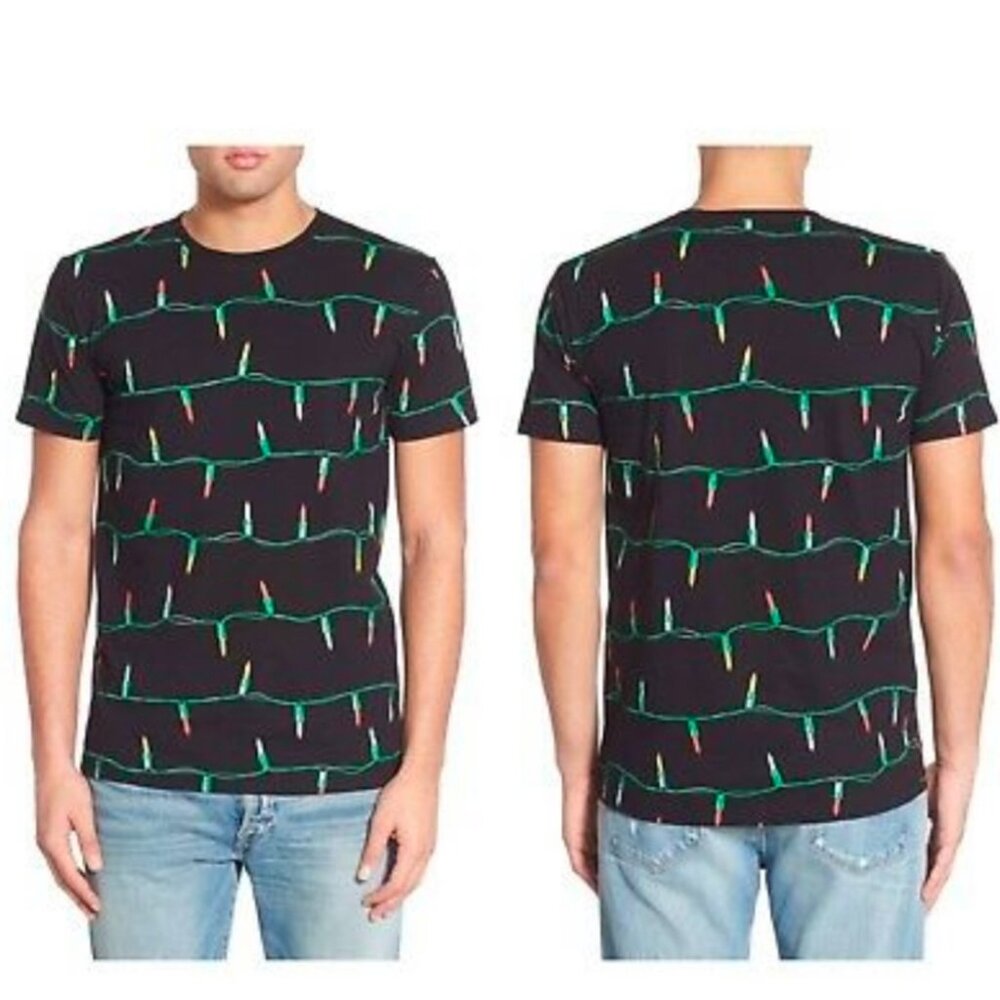 Altru Christmas lights holiday tee unisex fit string lights